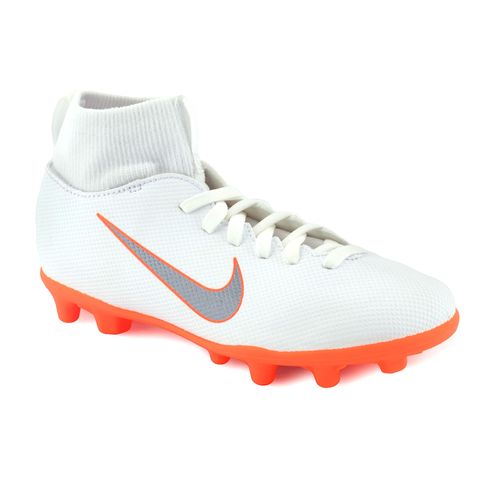 botines nike blancos y naranja