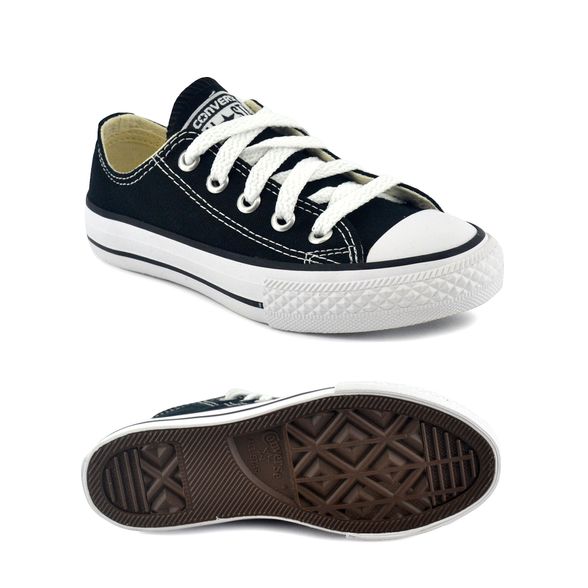 converse negras con blanco