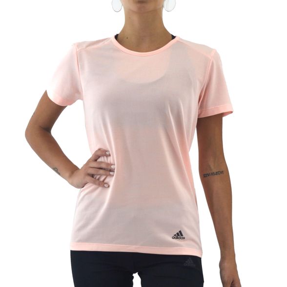 Remera Adidas Mujer Run Tee W Salmon/Negro - Ferreira Sport Online