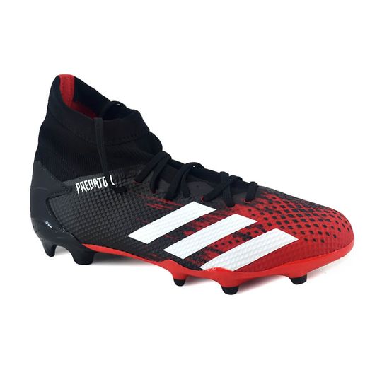 botines predator negro y rojo