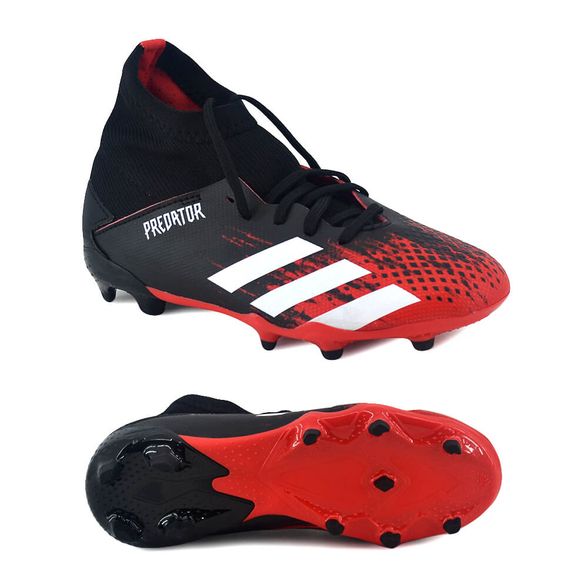 Botines Con Tapones Adidas | Botin Adidas Niño Predator 20.3 Fg Negro/Rojo  - FerreiraSport