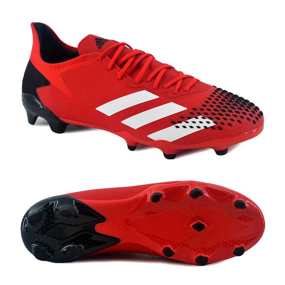 Botines Con Tapones Adidas | Botin Adidas Hombre Predator 20.2 Fg  Rojo/Negro - FerreiraSport