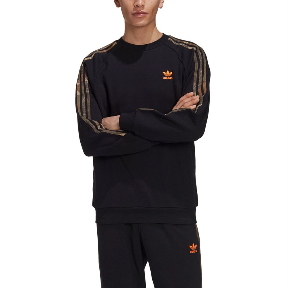 Buzos Adidas | Buzo Adidas Hombre Camo Crewneck Negro - Septimo