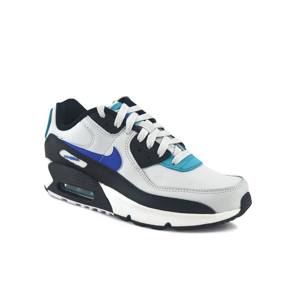 Zapatillas Nike | Zapatilla Nike Niño Air Max 90 Leather GS Blanco/Azul -  Septimo