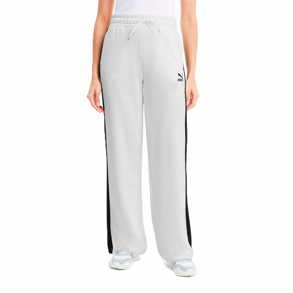 Pantalones Puma | Pantalon Puma Mujer Wide Leg Blanco/Negro - Septimo