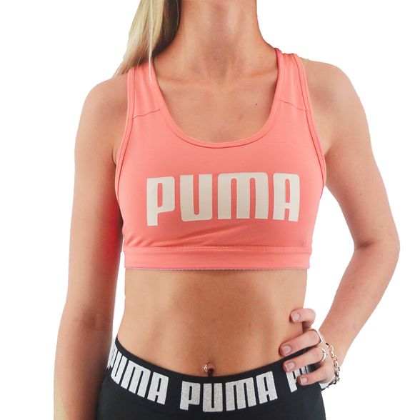 Tops Puma | Corpiño Deportivo Mujer Puma Mid Impact 4Keeps Coral -  FerreiraSport